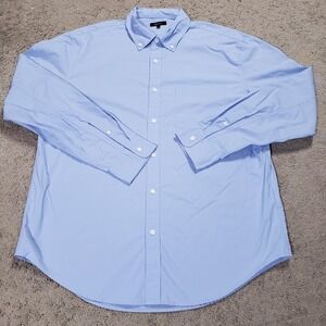 Quince Shirt Men XL Light Blue OCBD Organic Cotton Stretch Poplin Office Casual